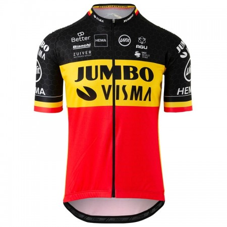 Maglia 2020 Team Jumbo-Visma Belgio Campioni N001 Manica Corta Maglia 2020 Team Jumbo-Visma Belgio Campioni N001 Manica Corta